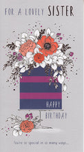 Load image into Gallery viewer, Sister Birthday Card - Modern Cake Design

