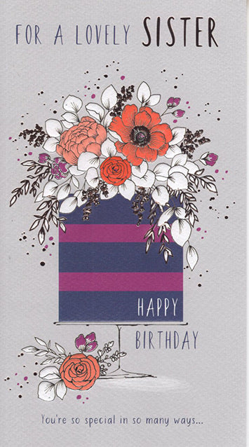 Sister Birthday Card - Modern Cake Design