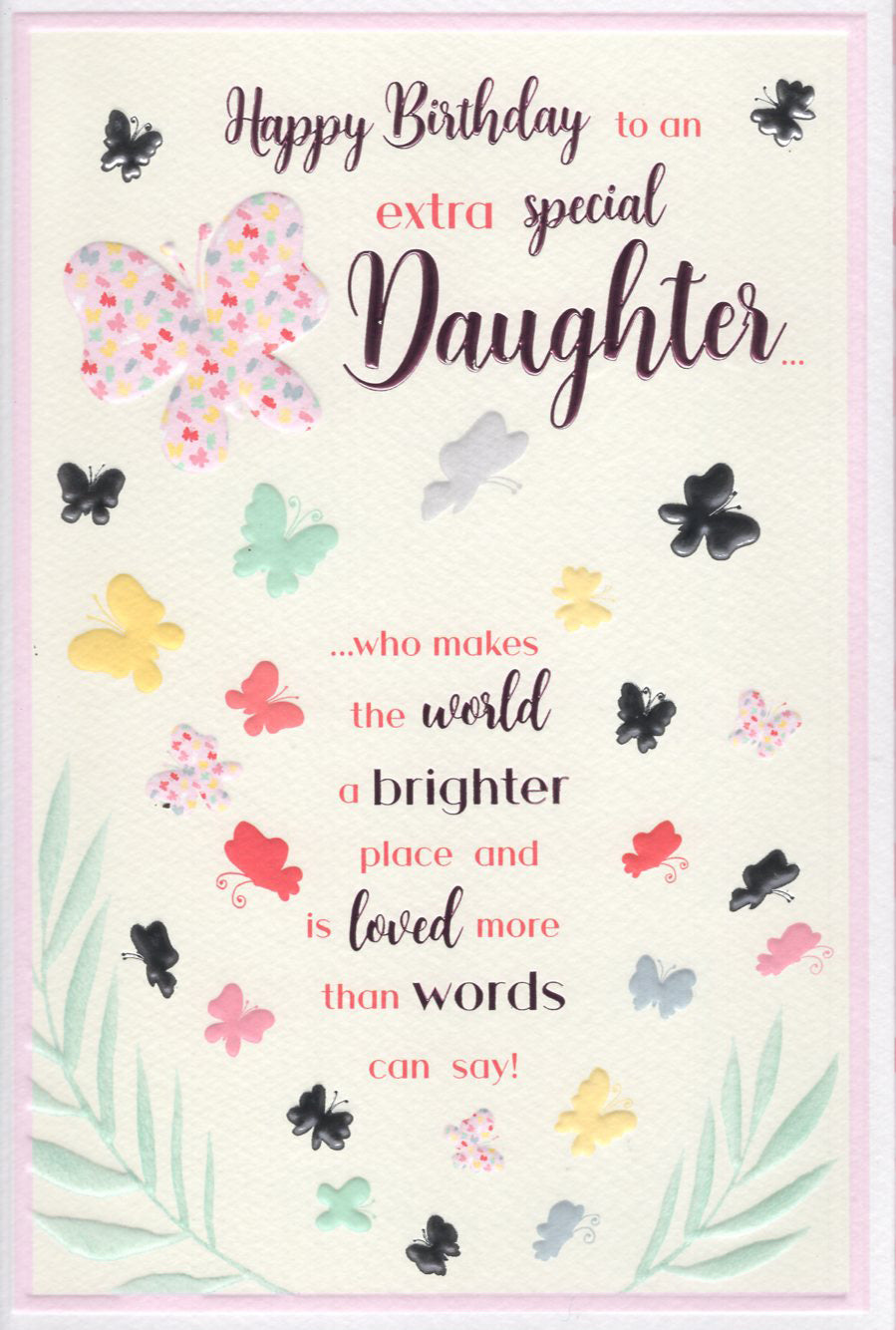 Daughter Birthday Card - Butterfly Design