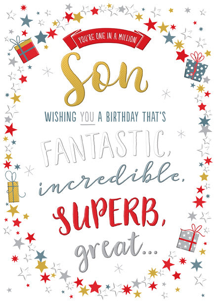 Son Birthday Card - Contemporary Wax Lyrical Design