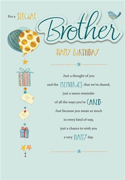 Brother Birthday Card - Sentimental Words Design