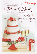 Load image into Gallery viewer, Mum &amp; Dad Ruby Anniversary Card
