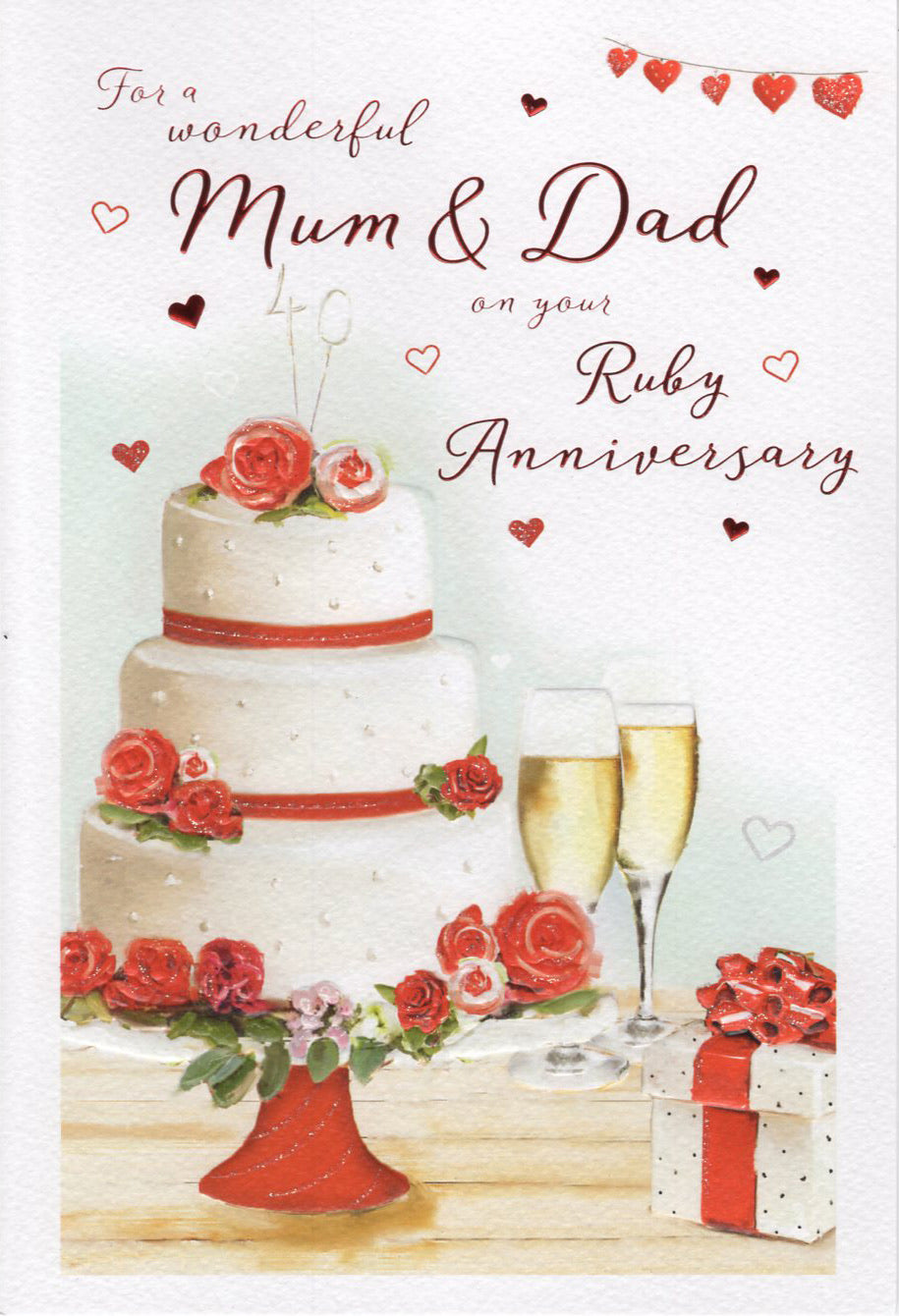 Mum & Dad Ruby Anniversary Card