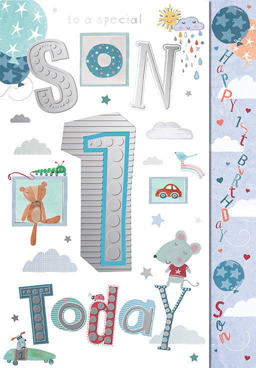 Son 1 Birthday Card - Larger Size