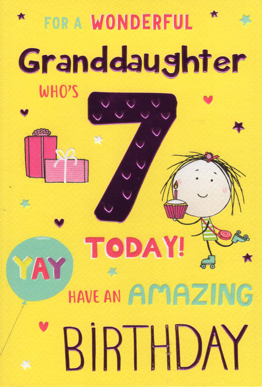 Granddaughter 7 Birthday Card
