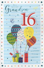 Load image into Gallery viewer, Grandson 16 Birthday Card - Larger Size
