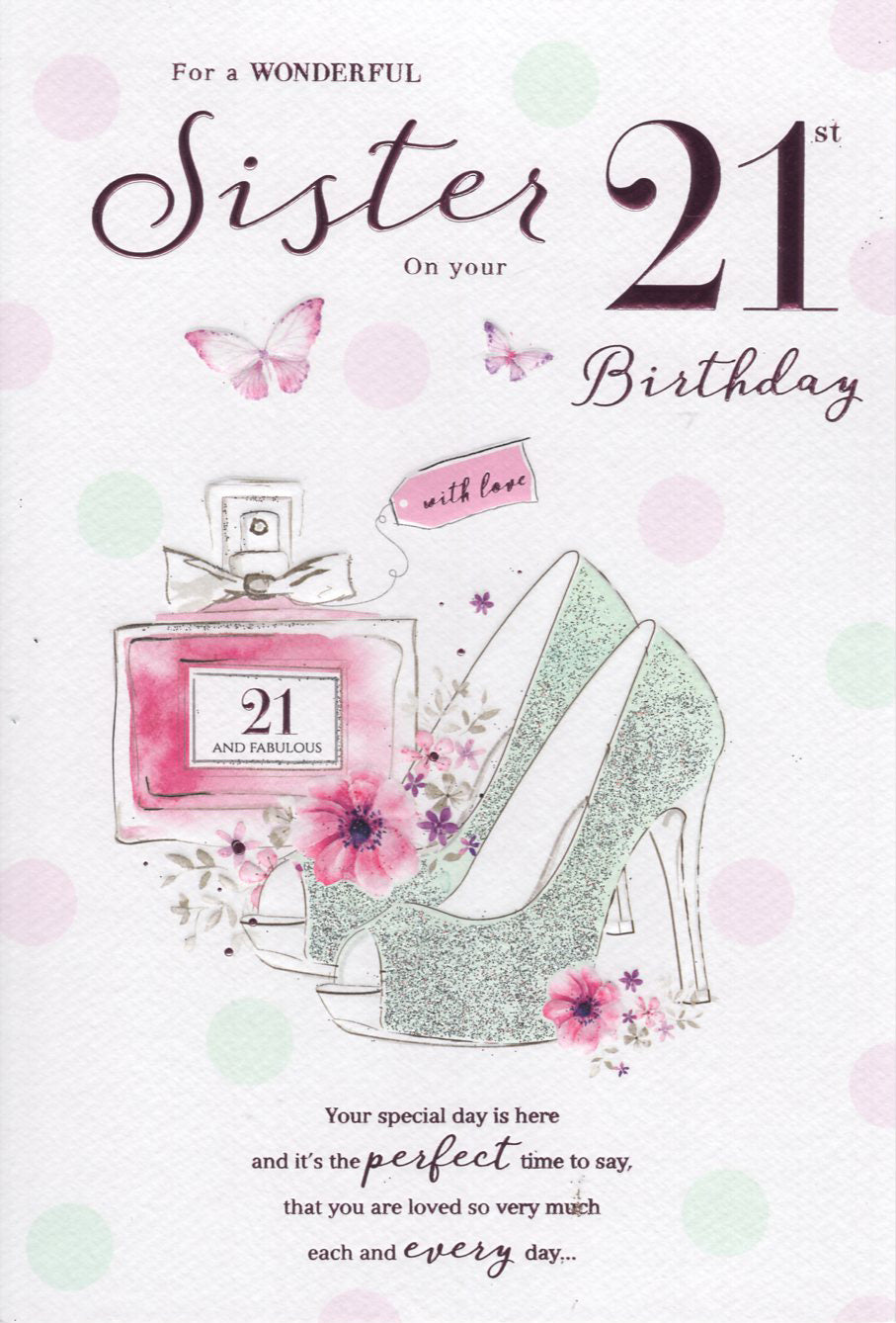Sister 21 Birthday Card