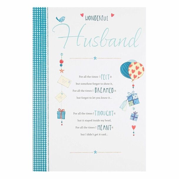 Husband Birthday Card - Sentimental Words