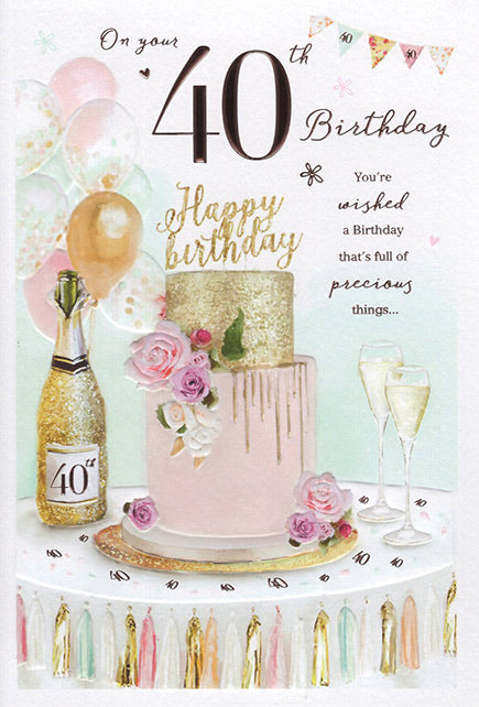 40th Birthday Card - Contemporary Essence  Design