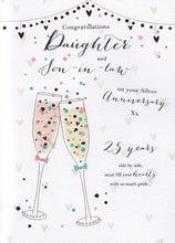 Load image into Gallery viewer, Daughter &amp; Son in Law Silver Anniversary Card
