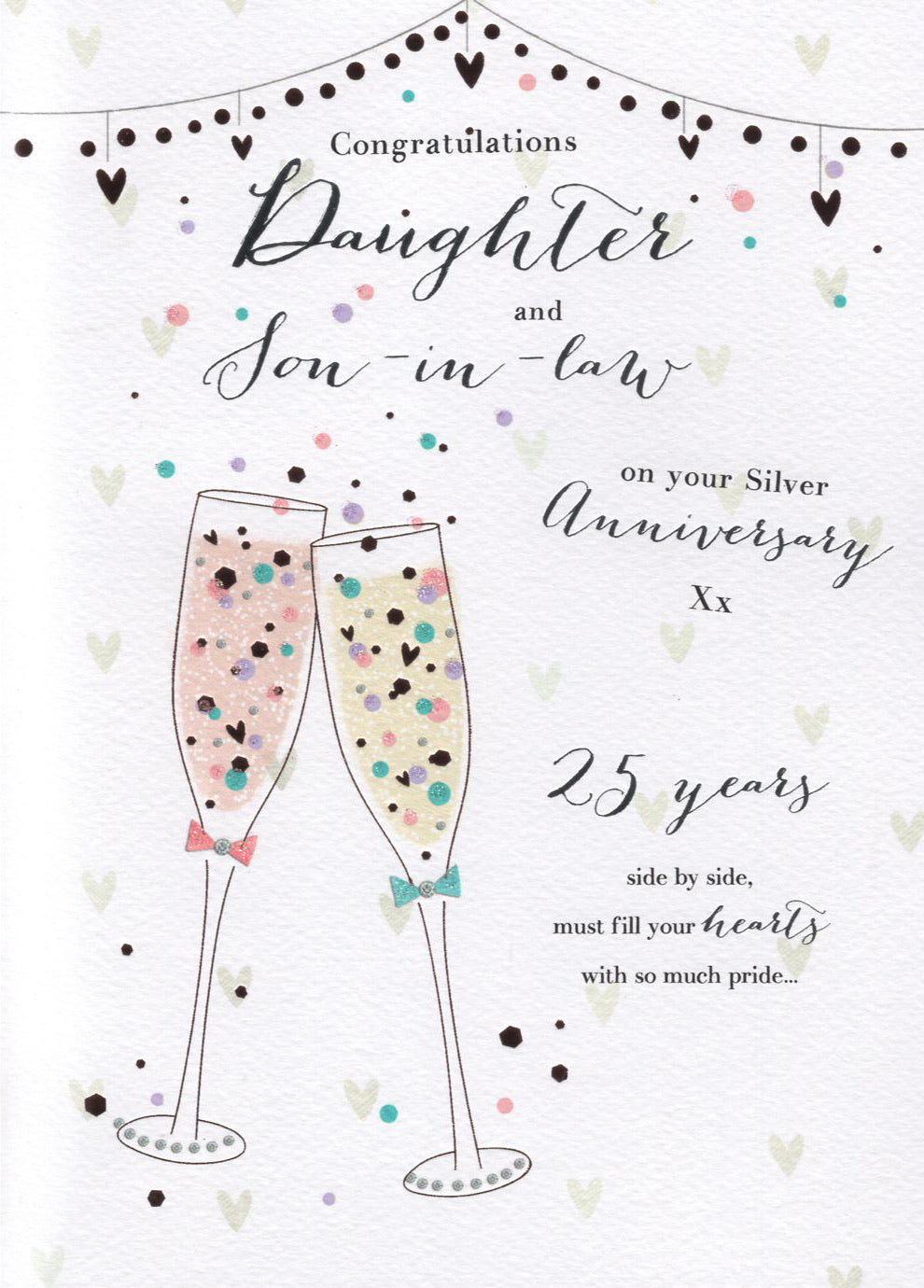 Daughter & Son in Law Silver Anniversary Card