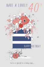 Load image into Gallery viewer, 40th Birthday Card - Contemporary Cake Design
