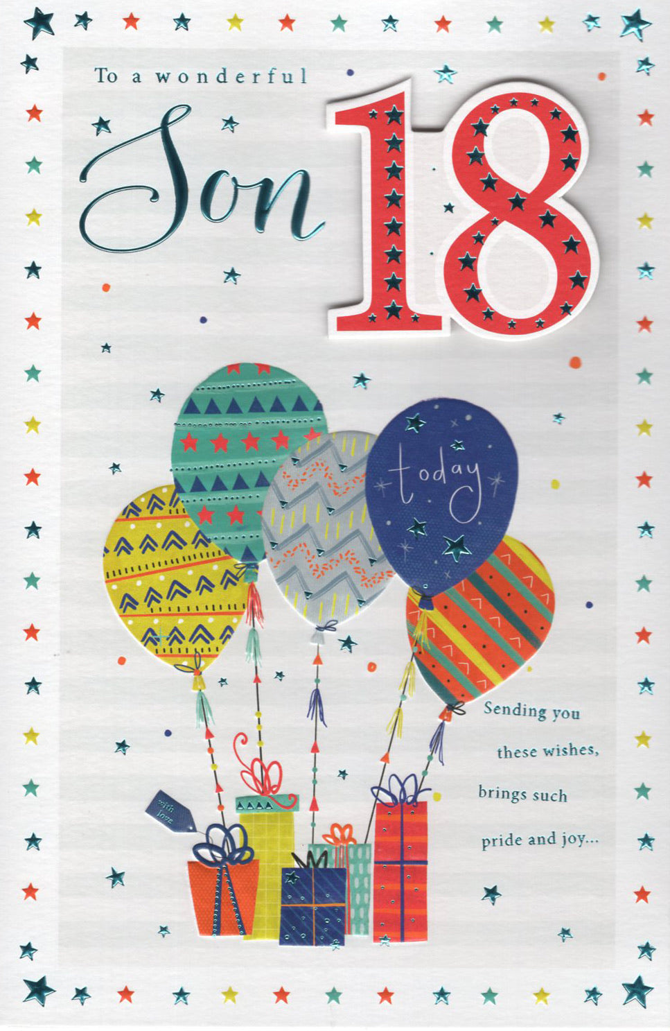 Son 18 Birthday Card - Larger Size