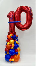 Load image into Gallery viewer, Organic Balloon Stack Tower Topped With Personalised Large Numbers
