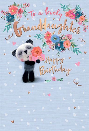 Granddaughter Birthday Card - Cute Panda Design
