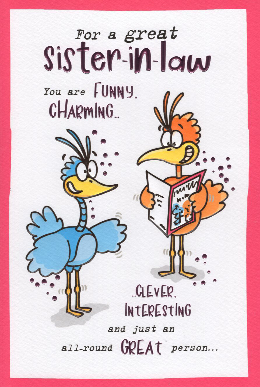 Sister in Law Birthday Card - Humorous Design