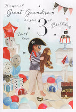 Load image into Gallery viewer, Great Grandson 3 Birthday Card
