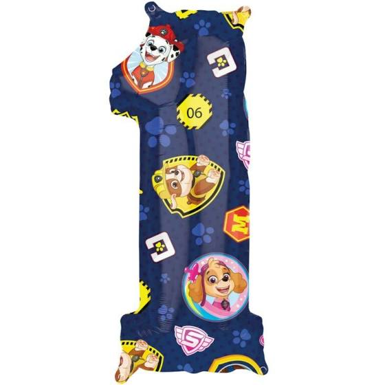 Paw Patrol Number 1 Foil Helium Balloon 34”