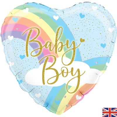 18” Standard Baby Boy Helium Foil Balloon - Rainbow Design