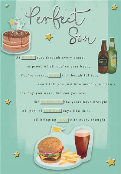 Son Birthday Card - Sentimental Words Design