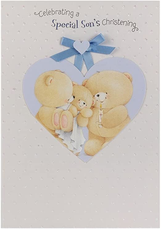 Son Forever Friends Christening Day Card
