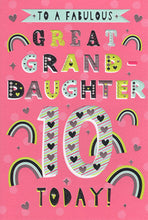 Load image into Gallery viewer, Great Granddaughter 10th Birthday Card
