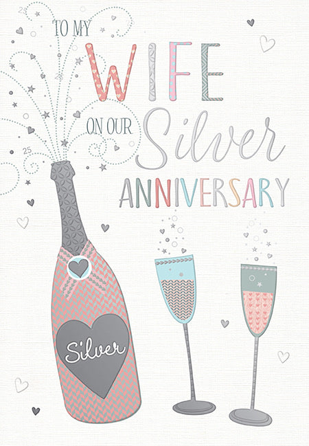 Wife Silver Anniversary Card