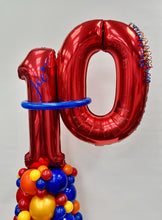 Load image into Gallery viewer, Organic Balloon Stack Tower Topped With Personalised Large Numbers
