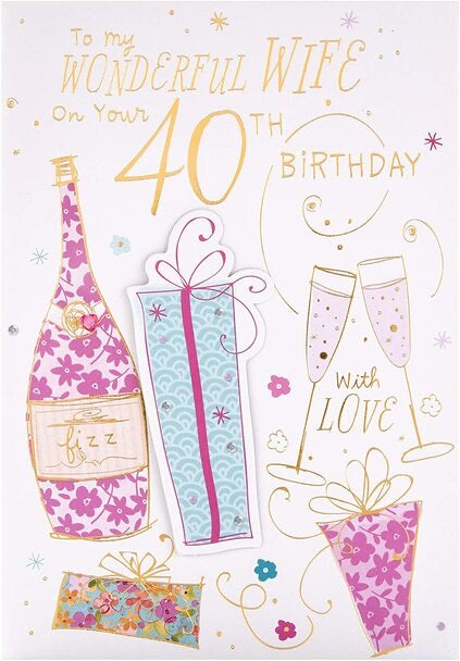 Wife 40 Birthday Card