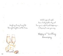 Load image into Gallery viewer, Golden Anniversary Card - Modern Champagne Glasses Design
