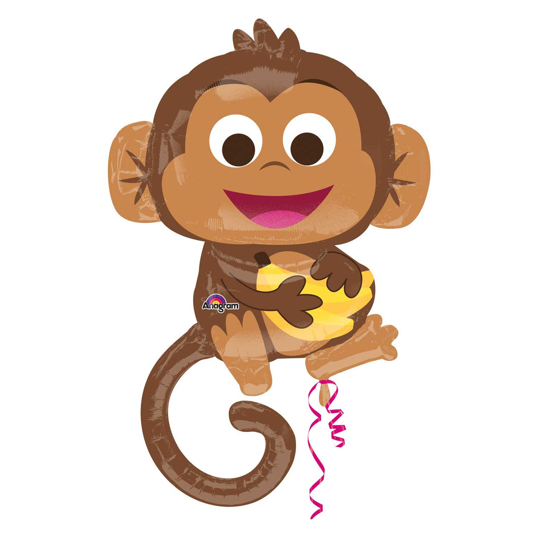 Cute Monkey Supershape Helium Foil Balloon