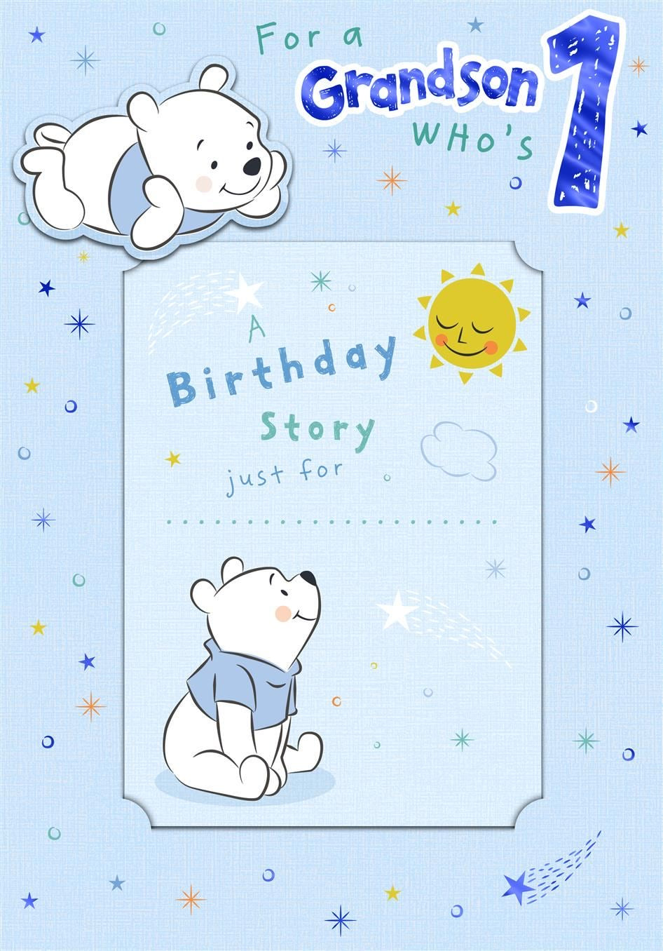 Grandson 1 Birthday Card - Includes Keepsake Booklet