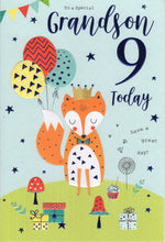 Load image into Gallery viewer, Grandson 9 Birthday Card
