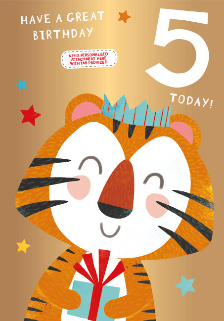 Boy Age 5 Birthday Card - Personalise with Sticker Brother Son Grandson Nephew Godson