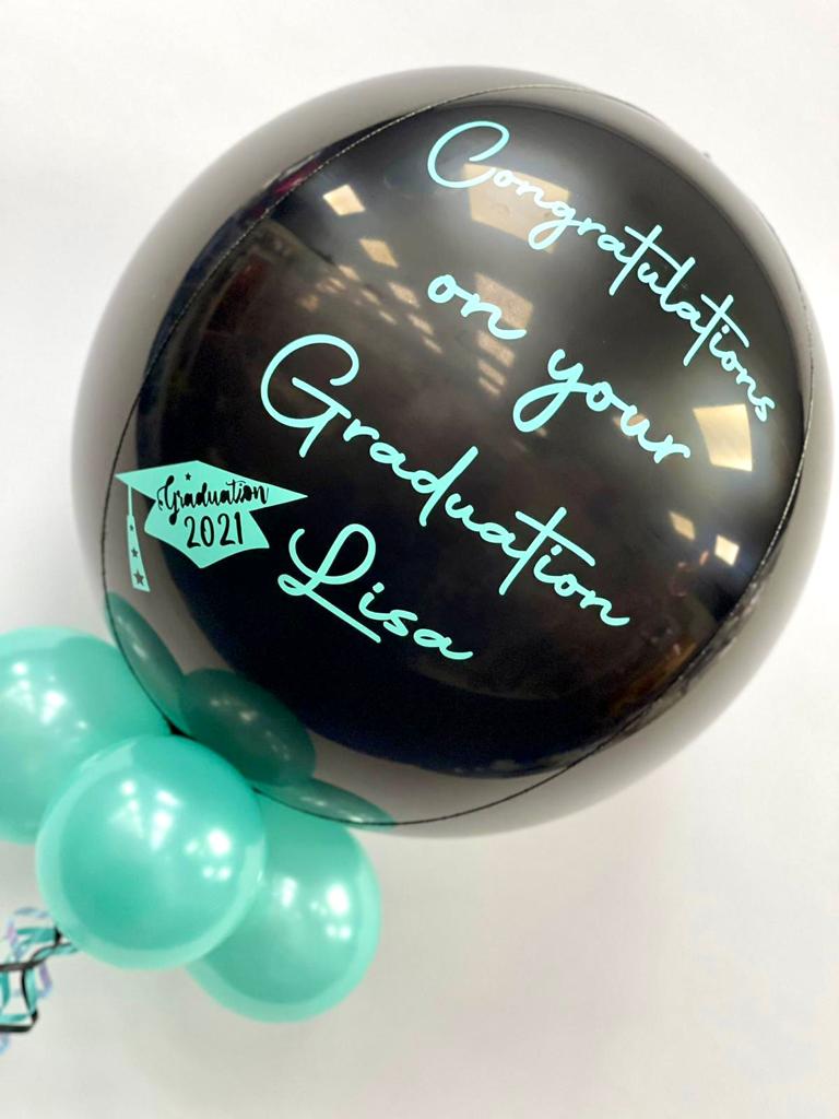 Graduation Personalised Helium Orbz Balloon - One Sided