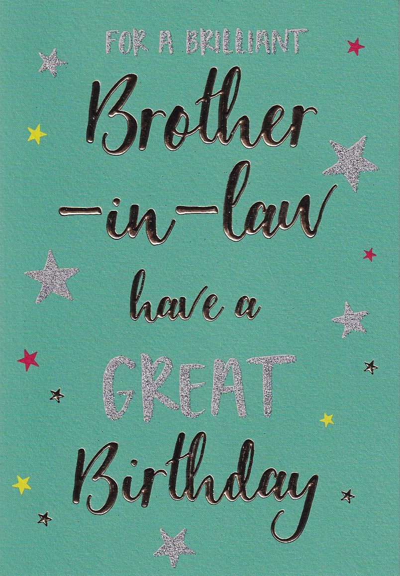 Brother in Law Birthday Card - Sparkle & Shine Design