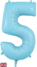 Load image into Gallery viewer, Large Pastel Matte Blue Number Balloon - Choose Number Required
