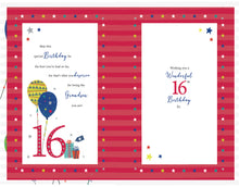 Load image into Gallery viewer, Grandson 16 Birthday Card - Larger Size
