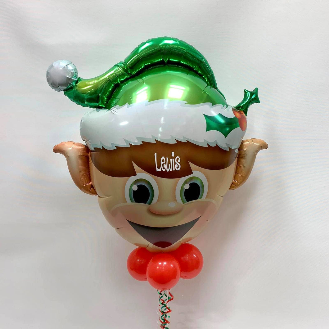 Supershape Elf Head Helium Foil Balloon - Christmas