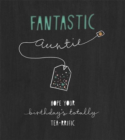 Auntie Birthday Card -  Tea-Rrific Design