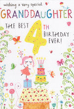 Load image into Gallery viewer, Granddaughter 4 Birthday Card
