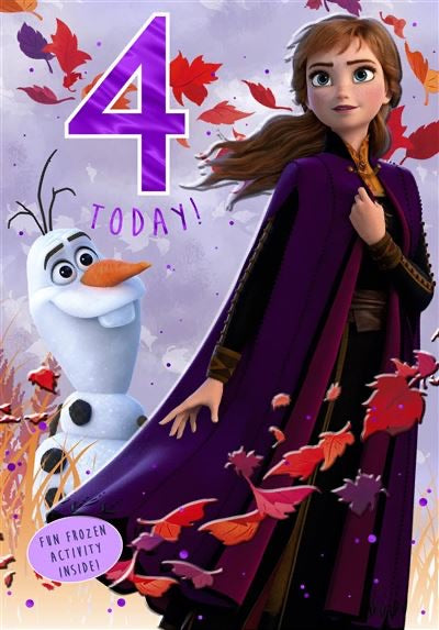 Disney Frozen Age 4 Birthday Card